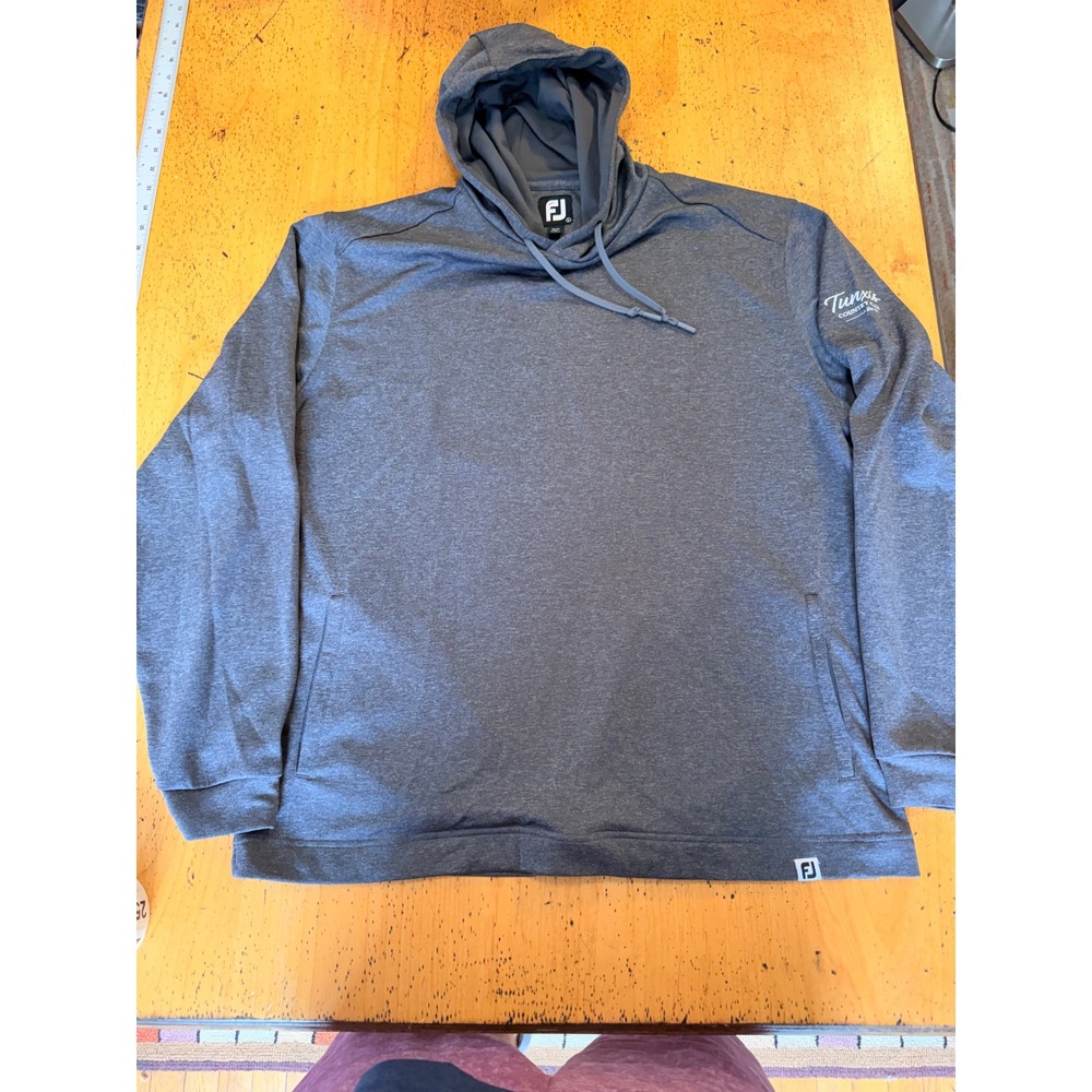 Tunxis Country Club • FootJoy Hoodie Large Mens Grey Golf Performance Pullover